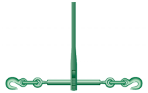 Цепной талреп с крюками (натяжитель, стяжка груза) для крепления грузов на платформе трала. Yellow pin в соответсвии с EN 12195-3