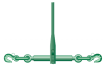 Цепной талреп с крюками и предохранителем, (натяжитель, стяжка груза) для крепления грузов на платформе трала. GreenPin в соответсвии с EN 12195-3